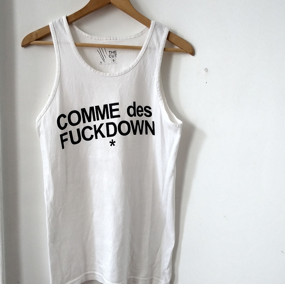 The Cut Comme Des Fuckdown White Tank Top - Picture 2 of 6